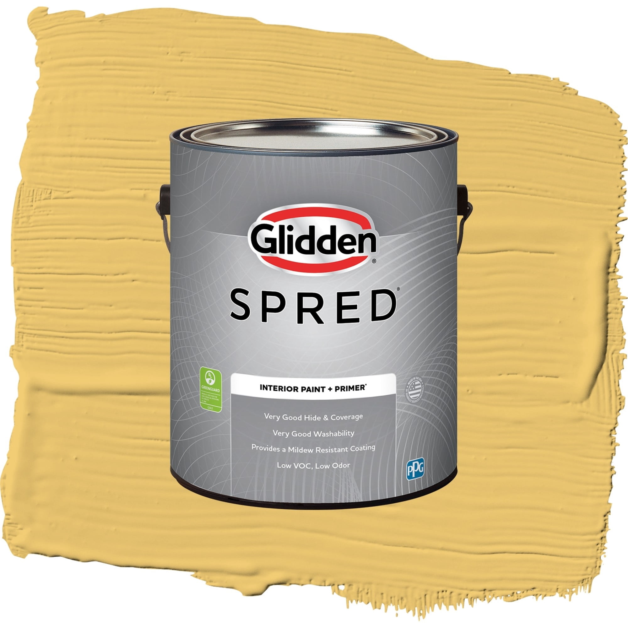 Glidden Spred Turner's Yellow Eggshell Interior Paint and Primer, 1 Gallon