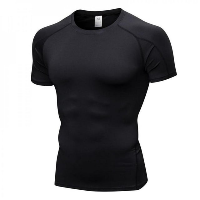 Spree-compression shirts short sleeve shirts moisture wicking fitness ...