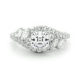 thumbnail image 1 of Sprico Jewel 1.7 Ct Excellent Asscher Cut Bypass Eternity Moissanite Rings for Women's - Solitaire with Accent Moissanite Rings - 14K White Gold Plated Setting - Unique Gifts Idea, 1 of 3