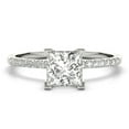 thumbnail image 1 of Sprico Jewel 1.7 Ct Princess Cut Eternity Band Moissanite Ring - Engagement Wedding Solitaire Ring with Accent Moissanite - 14K White Gold Plated - Moissanite - Ideal Gift for Her - Prong Setting, 1 of 2