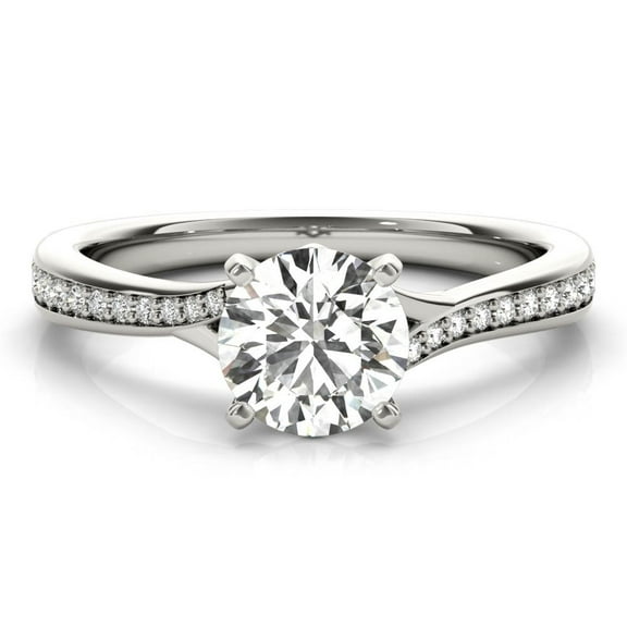 Sprico Jewel Brilliant Round Cut Solitaire with Accent Moissanite Rings - 2 Ct Engagement Wedding Moissanite Rings - Moissanite Ring for Women - Classic Engagement Solitaire Rings