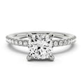 thumbnail image 1 of Sprico Jewel Excellent Cushion Cut Solitaire with Accent Moissanite Ring - 1.9 Ct Moissanite Engagement Wedding Ring in 14K White Gold Plated - Eternity Bands - Ideal Gift for Her, 1 of 3