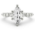 thumbnail image 1 of Sprico Jewel Excellent Marquise Cut Solitaire with Accent Moissanite Rings - 2.1 Ct Moissanite Engagement Ring - Anniversary Wedding Rings - 14K White Gold Plated - Eternity Bands, 1 of 3