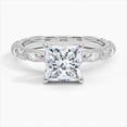 thumbnail image 1 of Sprico Jewel White Gold Plated 14K Moissanite Ring - Princess Cut Excellent 1.9 Ct Moissanite Ring For Women - Milgrain Moissanite Ring for Women - Solitaire with Accent Moissanite Ring for Women, 1 of 3