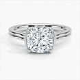 thumbnail image 1 of Sprico Jewel14K White Gold Plated Ring for Her - 2 Ct Cushion Cut Moissanite Ring for Women's - Simple Engagement Wedding Ring for Women's - Engagement Wedding Anniversary Prong Set Ring, 1 of 3
