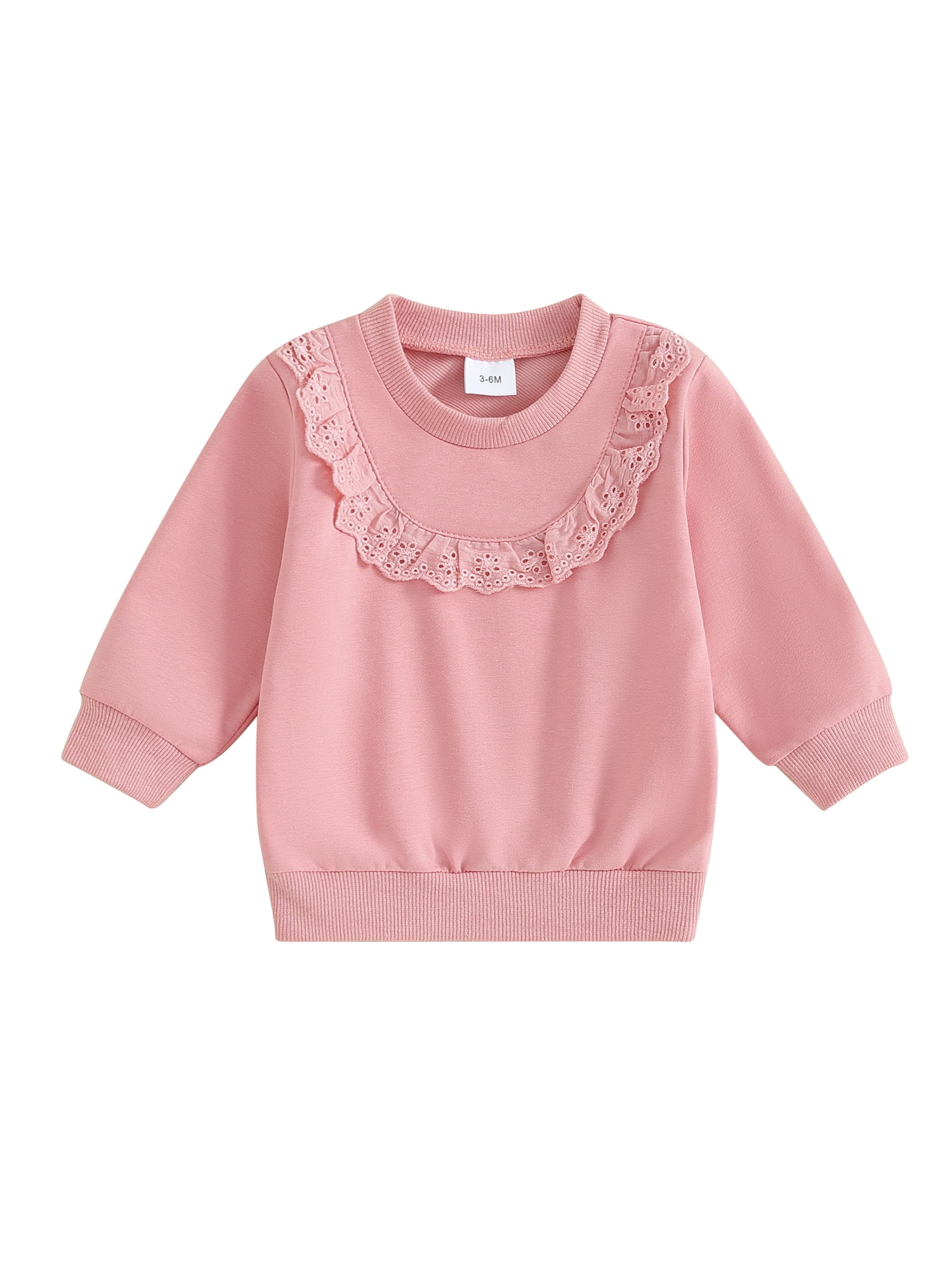 Sprifallbaby Baby Girl Long Sleeve Lace Patchwork Pullover Tops Casual ...