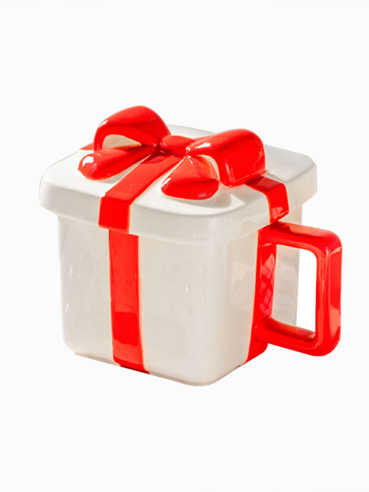 Sprifallbaby Christmas Coffee Mug, Present Shape Ceramic Cup Mug with