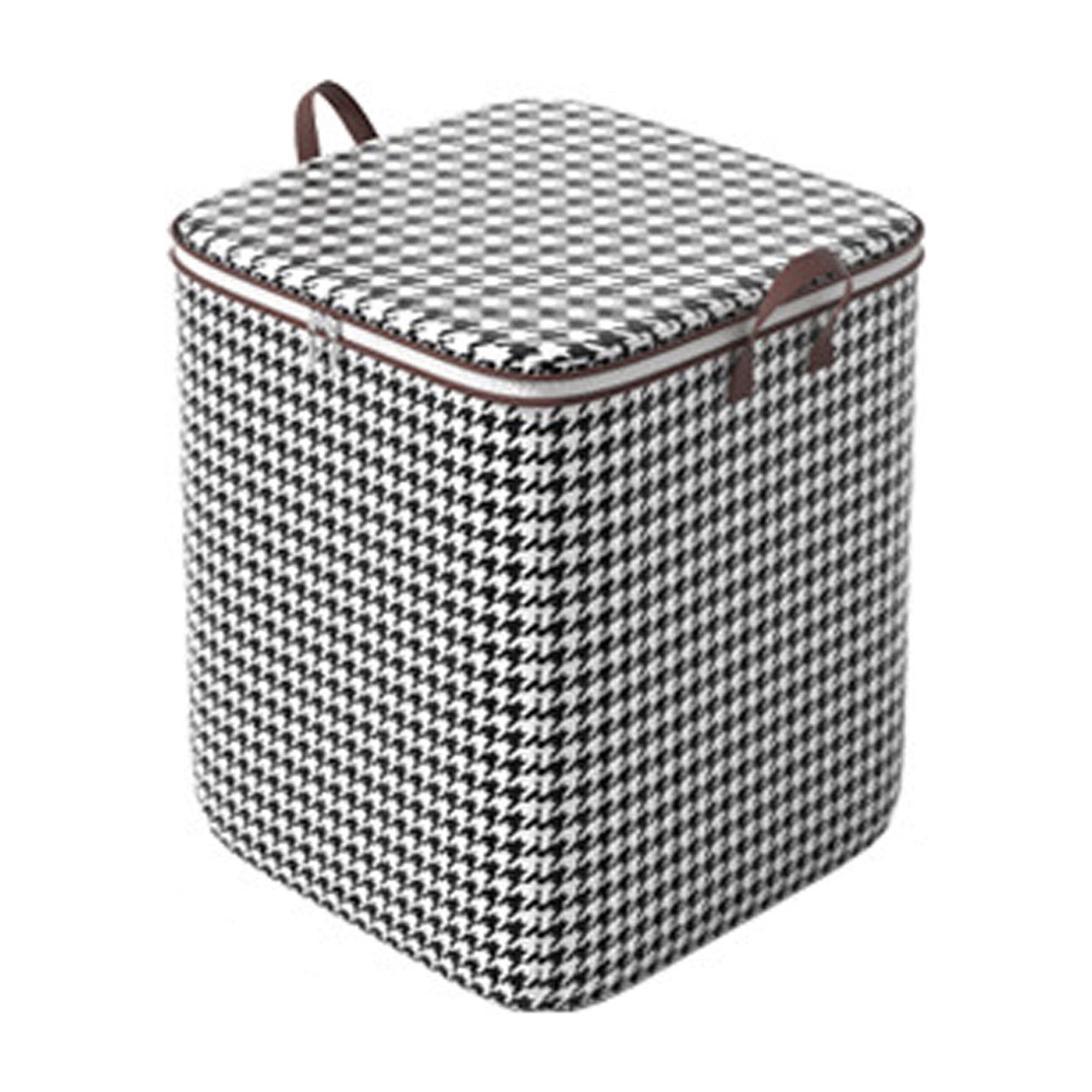 Sprifallbaby Fabric Storage Boxes with Lids Houndstooth Clothes Quilt Bins Container Organizers