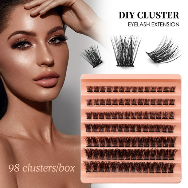 Sprifallbaby False Eyelash Extensions, Thick Long Wispy Lashes Eyelash Clusters C Curl Eye