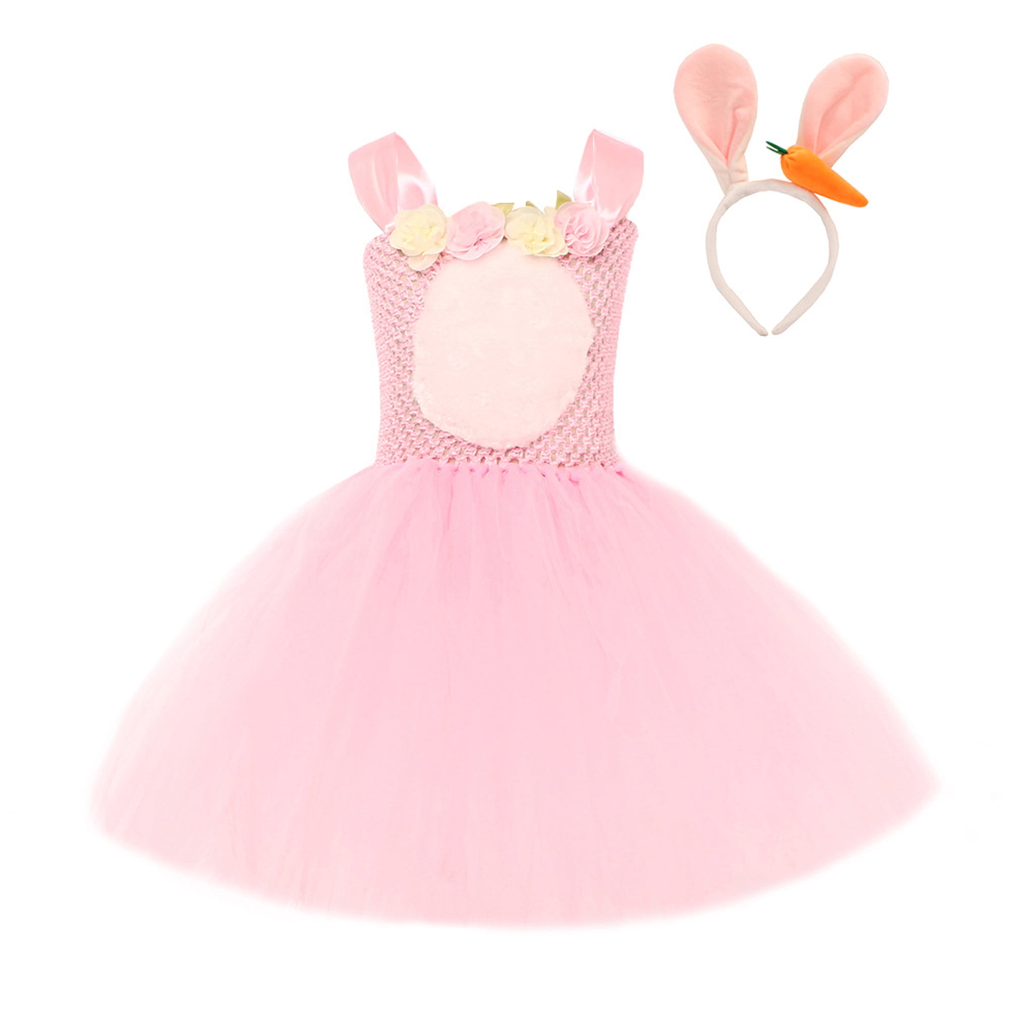 green dress pink bunny ears 4-Piece Halloween Character Costume Set – Dress, Ears, Red Cat Glasses & Fake Mustache For Cosplay & Theme Parties Halloween Costume Set 24/02/25