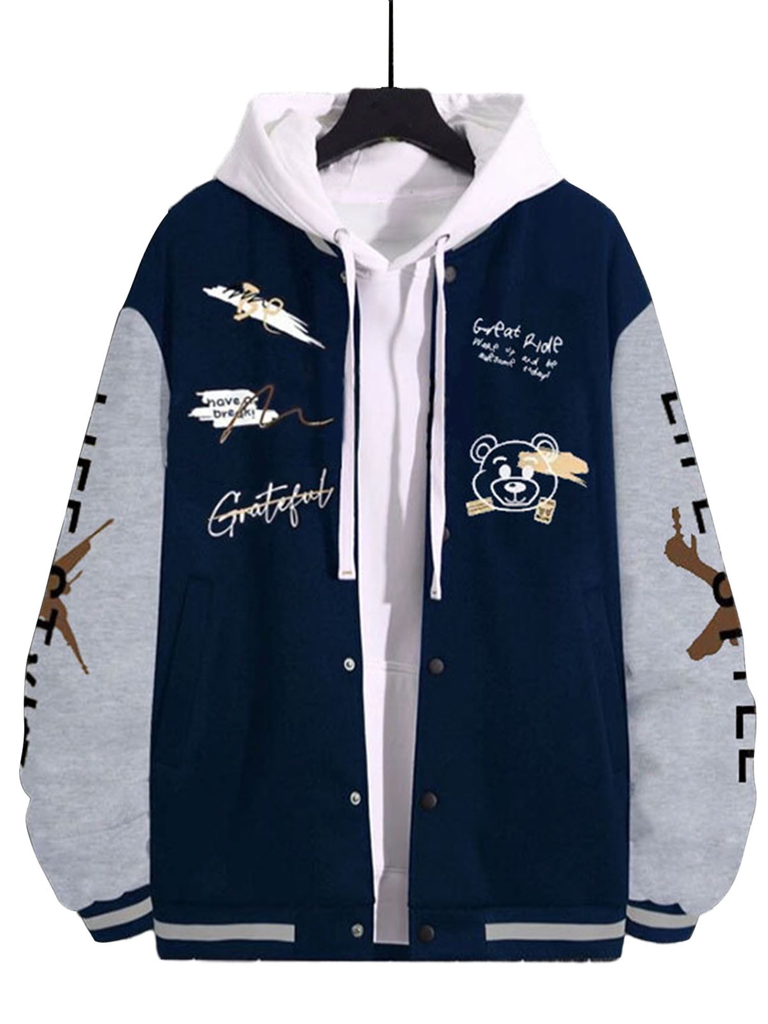Loose Fit Baseball Jacket