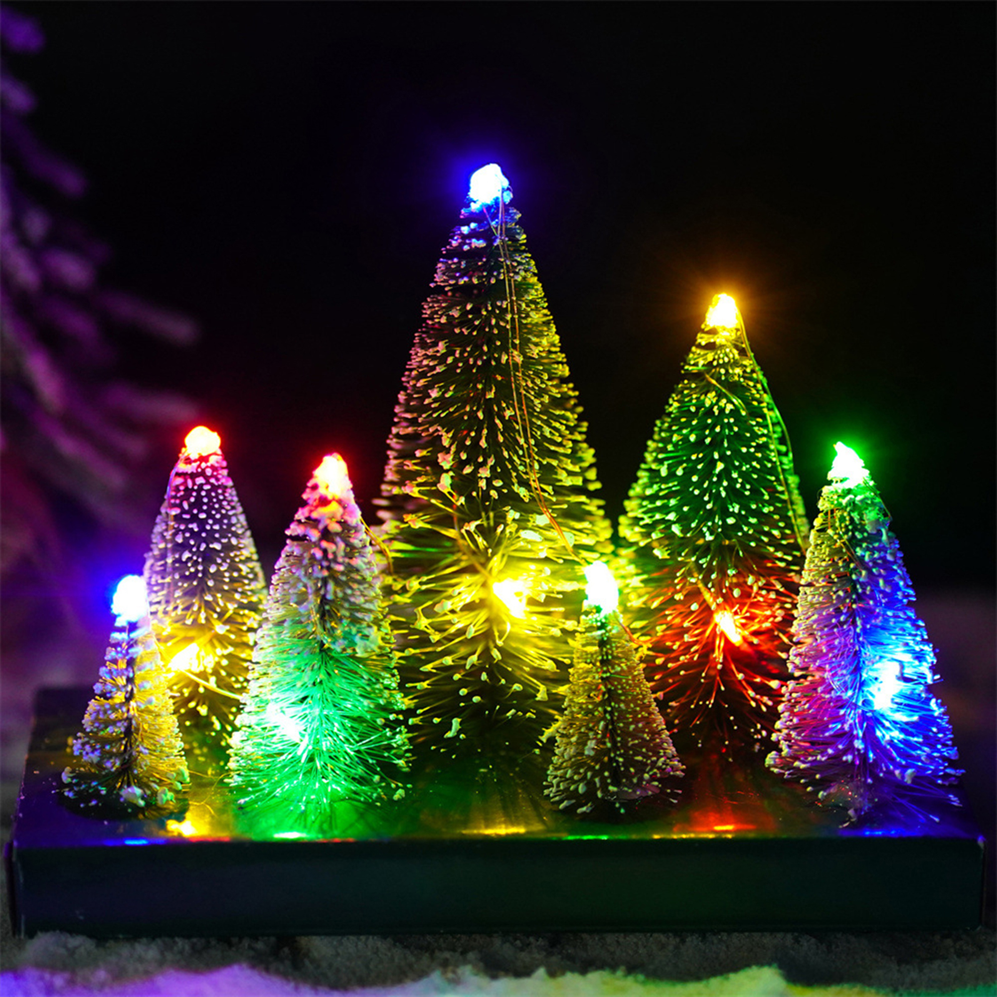 Sprifallbaby Tabletop Christmas Trees with Colorful LED Lights, Small