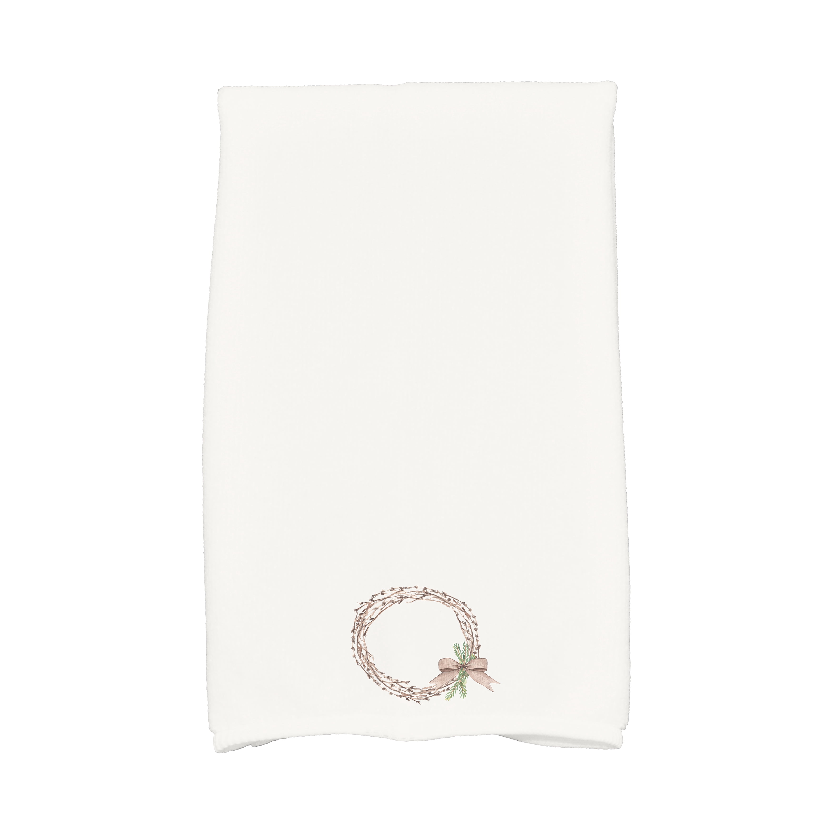 Sprig of Green 16 x 25 Inch Off White Holiday Print Kitchen Towel