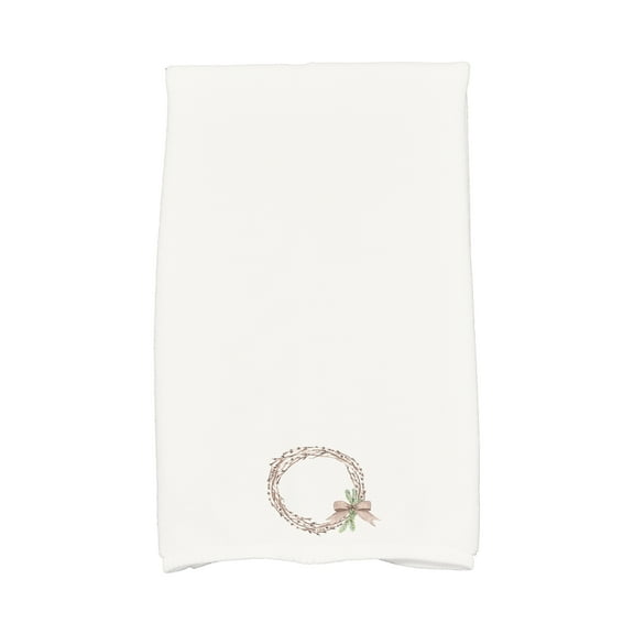 Sprig of Green 16 x 25 Inch Off White Holiday Print Kitchen Towel