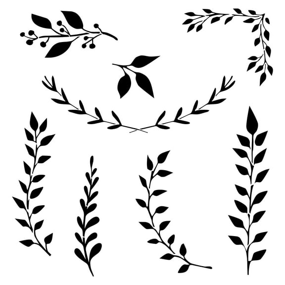 Sprigs and Branches Stencil Details by Designer Stencils (10 mil plastic)