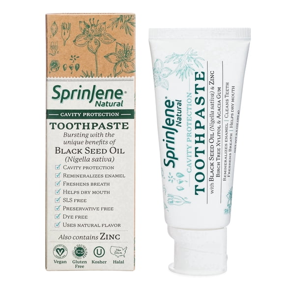 SprinJene Natural Adult Cavity Protection Toothpaste 2 Pack Bundle