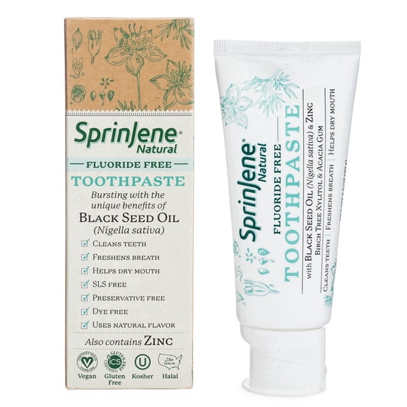 SprinJene Natural Fluoride Free Toothpaste, Pack of 2
