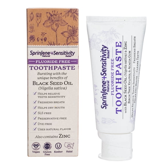 SprinJene Natural® Adult Sensitivity Fluoride Free Toothpaste 2 Pack Bundle