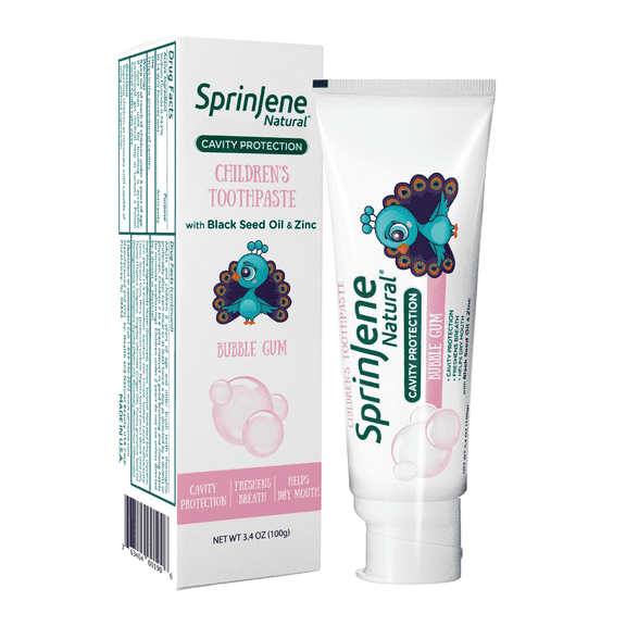 SprinJene Natural Children's Bubblegum Toothpaste with Cavity Protection