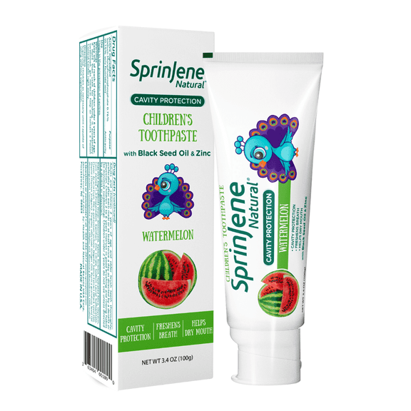 SprinJene Natural Children's Watermelon Toothpaste with Cavity Protection