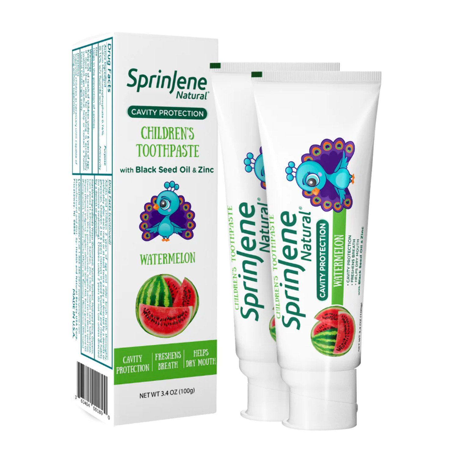 SprinJene Natural® Kids Cavity Protection Toothpaste Watermelon 2