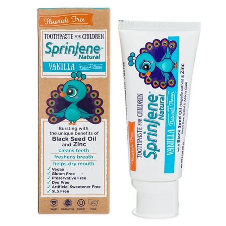 SprinJene Natural® Kids Fluoride Free Toothpaste - Vanilla 2 Pack Bundle