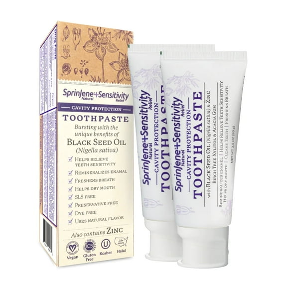 SprinJene Natural Sensitivity Relief Toothpaste with Cavity Protection