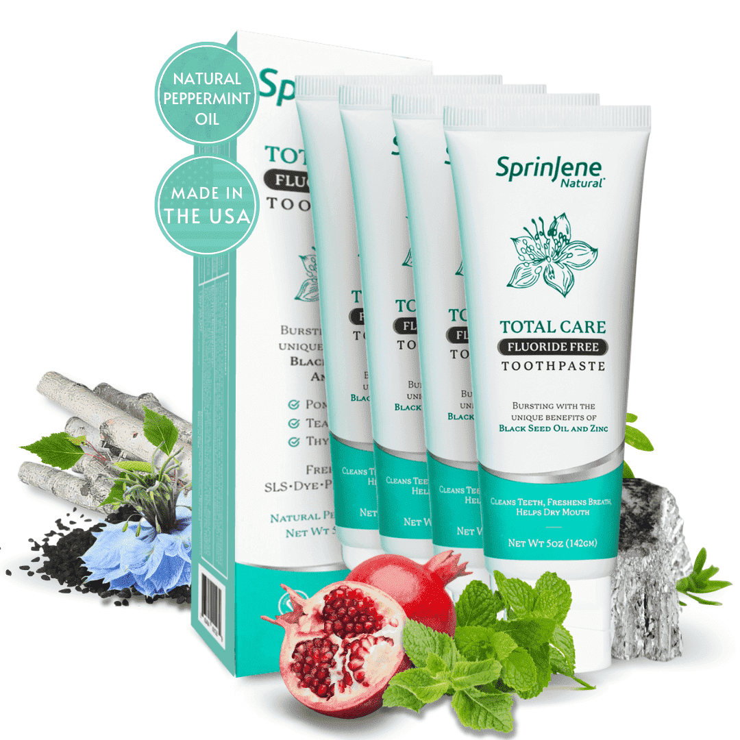 SprinJene Natural Total Care Fluoride Free, Pack of 4