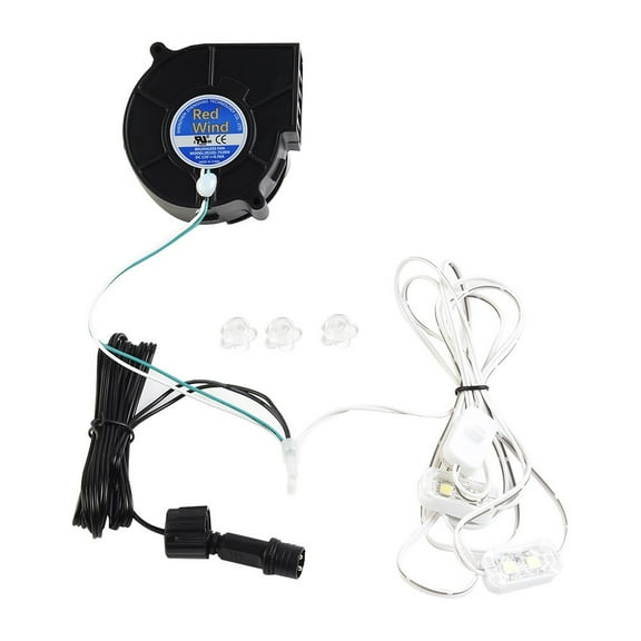 Spring 1 Set 12V 0.5A Replacement Fan Blower Motor With 3 Light String, Power Adapter For Garden Yard Inflatable Decor US