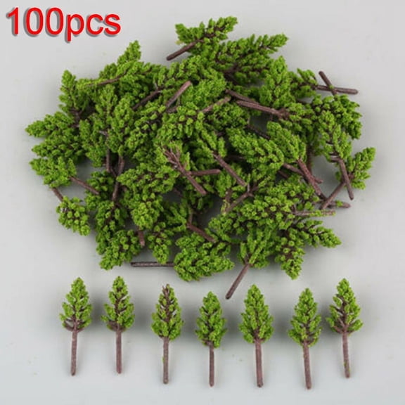 Spring 100Pcs 38mm Model Pine Trees Model N Z Scale Wargame Train Railway Scenery Layout Decor Accessories Landscape