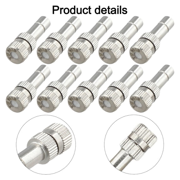 Spring 10Pcs 6mm Misting Nozzle Fast Connect Mist Fog Sprayer Spray Nozzles Gardening Yard Watering Equipment Irrigation System Parts 0.2mm