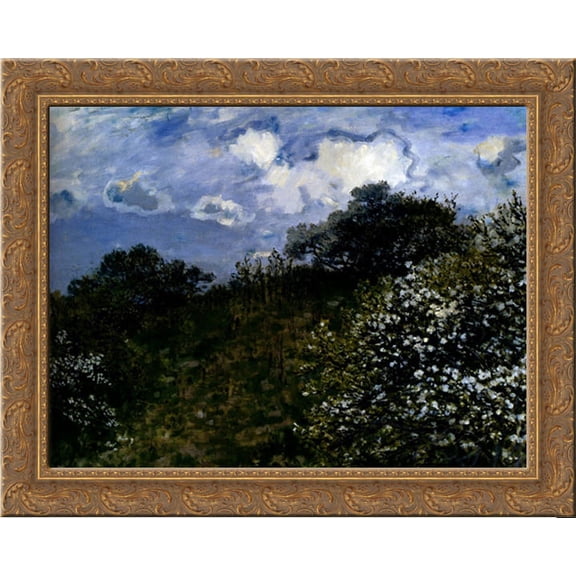 Spring, 1875 23x20 Gold Ornate Wood Framed Canvas Art by Monet, Claude
