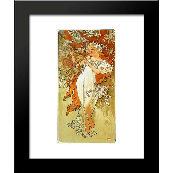 Spring 20x24 Framed Art Print by Mucha, Alphonse