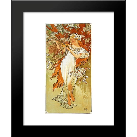 Spring 20x24 Framed Art Print by Mucha, Alphonse
