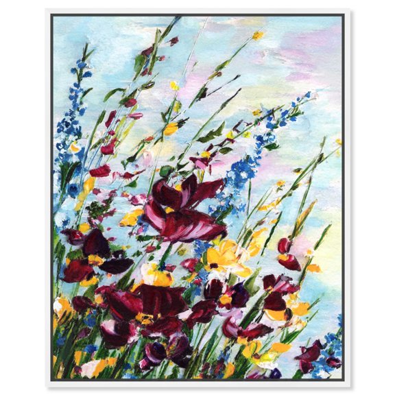 Spring 22 Canvas Romantic Floral Wall Art by Art Remedy, White Frame, 36" x 45"