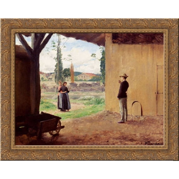 Spring 24x20 Gold Ornate Wood Framed Canvas Art by Friant, Emile