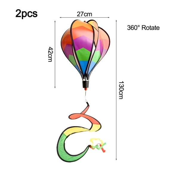 Spring 2x Air Balloon Wind Spinner 3D Rotating Windmill Twister for Hanging Decoration in Garden Terrace Porch or Balcony