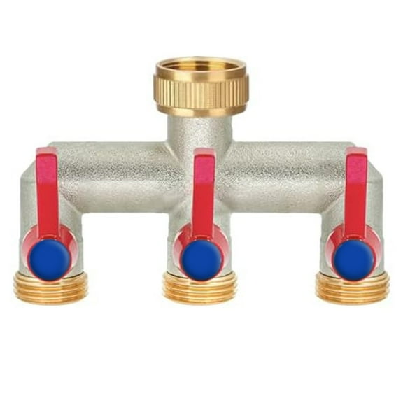 Spring 3-Way Splitter 3 Way Water Distributor Rust Resistant Simultaneous Connection Sturdy Construction Brass Material