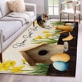 thumbnail image 1 of Spring 3'x5' Washable Rug, Farmhouse Birds Cages Eggs Botanical Flowers Non-Slip Area Rugs for Entryway Kitchen Classroom, StainResistant Dorm Throw Carpet, Low Pile Soft Indoor Floor Mat, 1 of 9