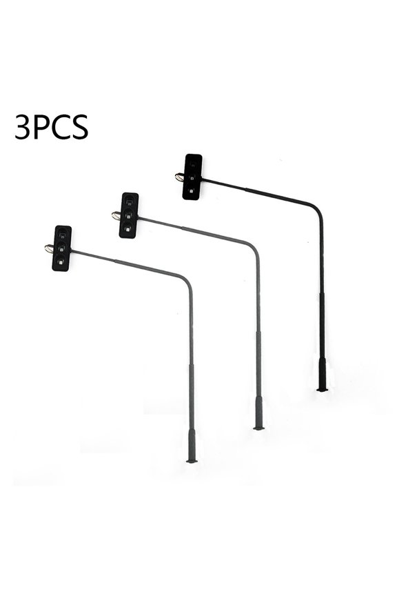 3Pcs Model LED Gauge H0 Traffic Light With Pedestrian Lights And LEDs Vehicle 1:87 Right 9.5cm For Railway And Building Layout