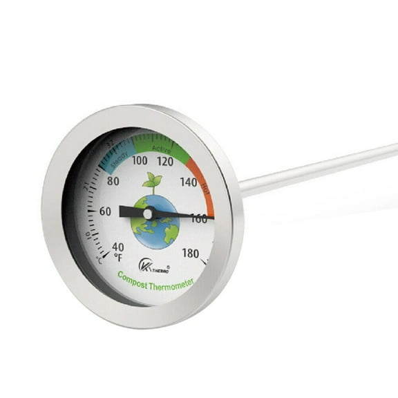 Spring 54mm Soil Thermometer Compost Soil Tester Meter Probe Stainless Steel Temperature Monitor Measure Fertilizer Water Temperature