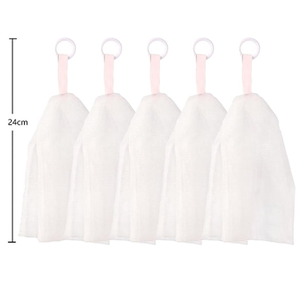 Spring 5pc Portable Hangable Handmade Soap Saver Bag Bath Shower Travel Foaming Exfoliating Mesh Soap Pouch Bubble Bags Drawstring Bags