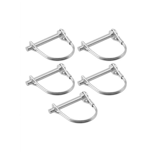 Spring 5pcs Coupler Safety Pin D-Hook Carbon Steel Quick Lock Release Trailer Stroller Round Arch Wire Shaft Locking Pin 6*45