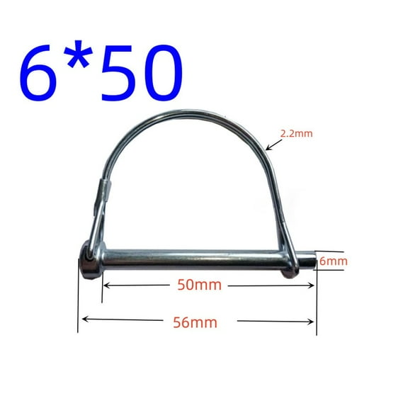 Spring 5pcs Coupler Safety Pin D-Hook Carbon Steel Quick Lock Release Trailer Stroller Round Arch Wire Shaft Locking Pin 6*50