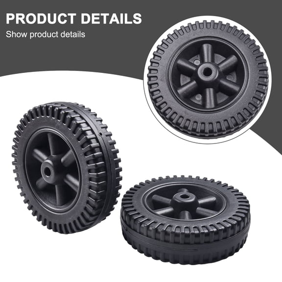 Spring 6 Inch Replacement Grill Wheels for Charbroil Gas Grills and Various Brands Plastic Grill Cart Wheels 2 Pcs Set Black