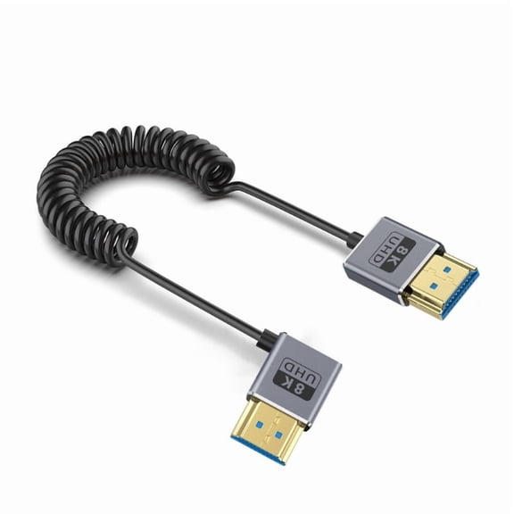 Spring 8K HDMI 2.1 Cable 48Gbps Quite Fast Transmission for Gaming and Home Theater Coiled Extension Spiral Cord