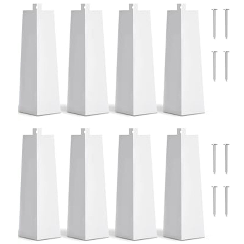 Spring 8Pcs 8 Inch Home Aluminum Outside White Siding Corners Covers Trim with 8 Nails