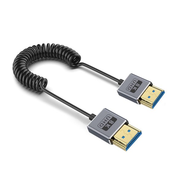 Spring 8k60hz 2.1 Cable 48Gbps Quite Fast Transmission for Gaming and Home Theater Coiled Extension Cord
