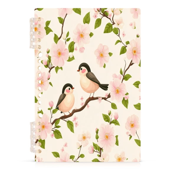 Spring A5 8.3x5.7in PP Notebook, Adjustable Rings, 60 Sheets, Diary or Journey Note