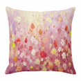 thumbnail image 1 of Spring Abstract Throw Pillow Cover Watercolor Pink Flowers Oil Painting Cotton Linen Cushion Cover Throw Pillow Case with Invisible Zipper for Couch Sofa Bed Chair Car 18x18 Inch, 1 of 14